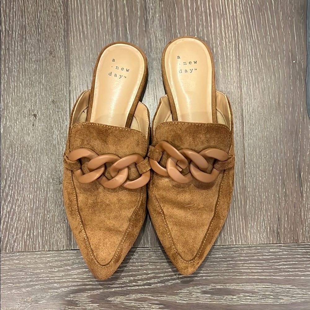 A New Day Women's Brown Suede Mules